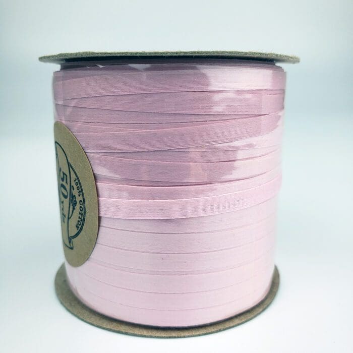 3/16th inch ribbon cotton shell-pink