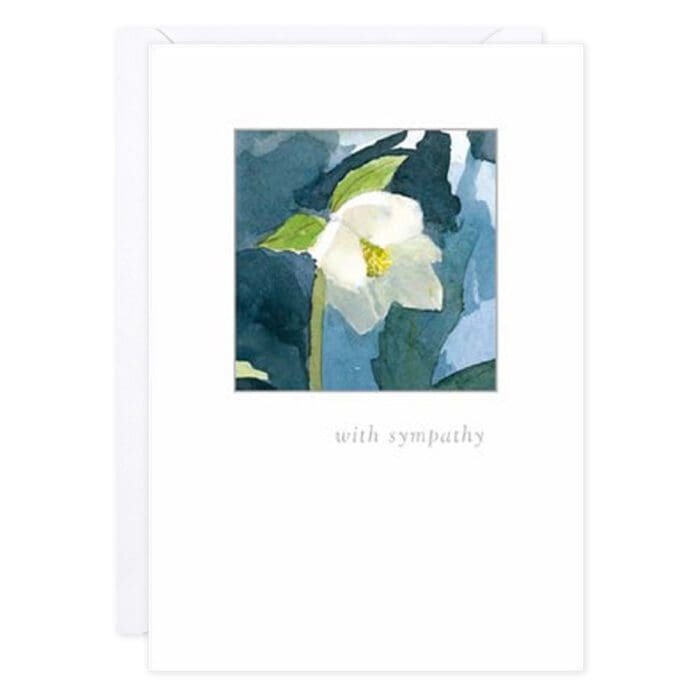White Hellebore Sympathy Card