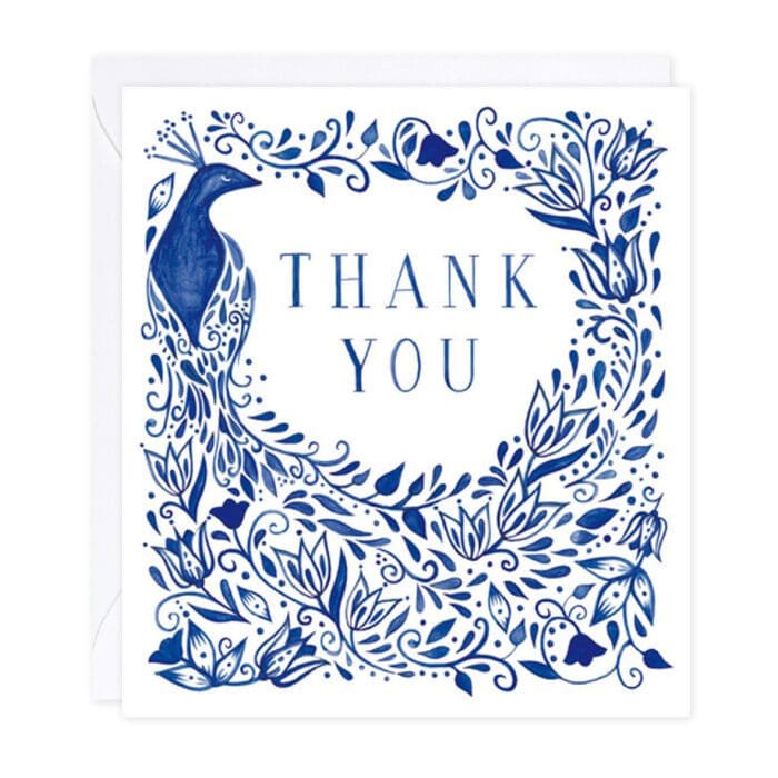 Blue Peacock Greeting Card