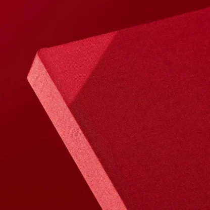 Berry Red Hardcover Notebook. Cloth. Side shot of the cloth berry red notebook.