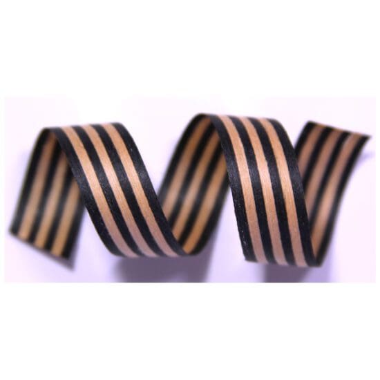 Black and Kraft Cotton Stripes Ribbon