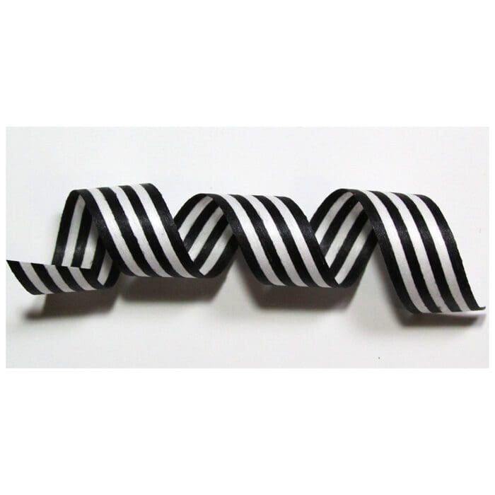 Black and White Cotton Stripes Ribbon