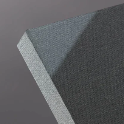 Charcoal Grey Hardcover Notebook. Side shot of the cloth charcoal grey notebook.