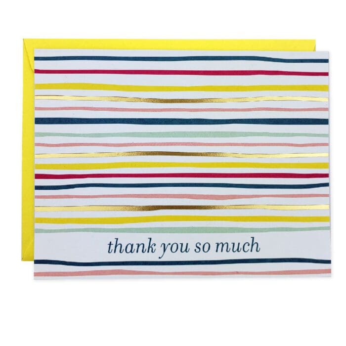 Colorful Stripe Thank You Card