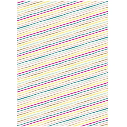 Diagonal Stripe Stone Wrapping Paper. Bright and bold, this fun wrapping paper features multi-colored and metallic diagonal stripes. 30″ x 10′ continuous roll.