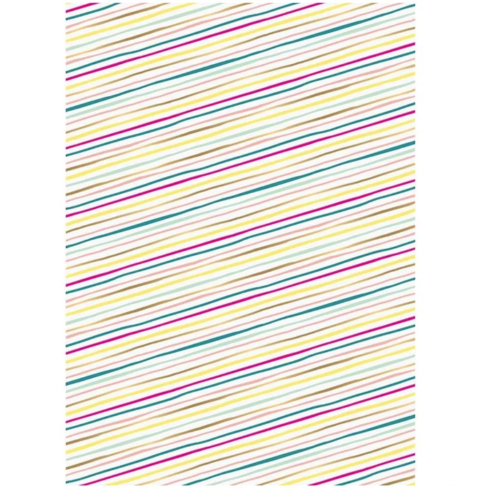 Diagonal Stripe Stone Wrapping Paper. Bright and bold, this fun wrapping paper features multi-colored and metallic diagonal stripes. 30″ x 10′ continuous roll.