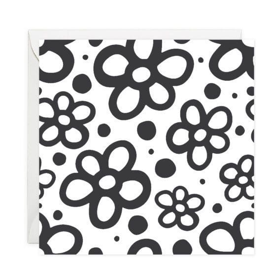 Floral Print Paper Note Card