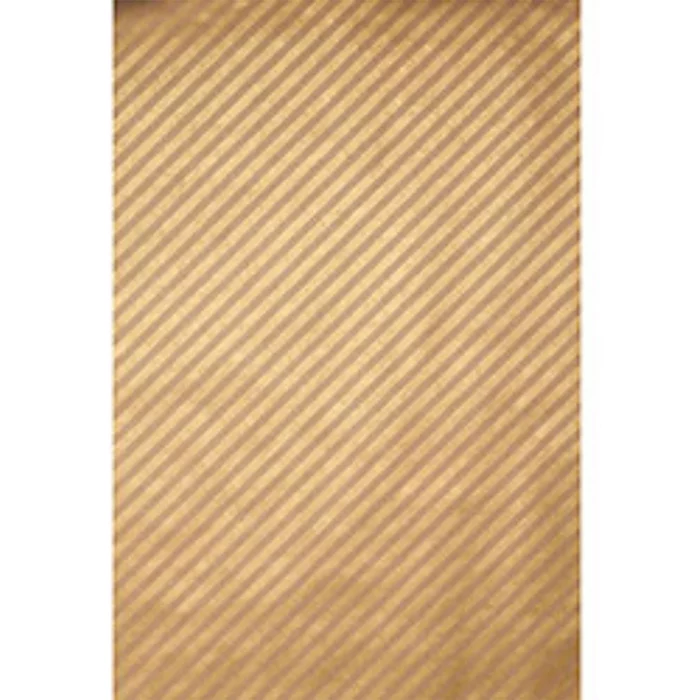 Gold Stripe Wrapping Paper. The paper bag background complements the shimmering gold diagonal stripes. 30″ x 10′ continuous roll.