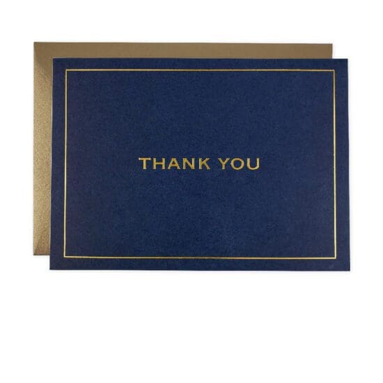 Navy Foil Thank You Card