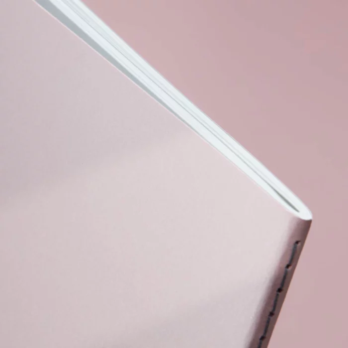 Pastel Pink Softcover Journal. Spine.