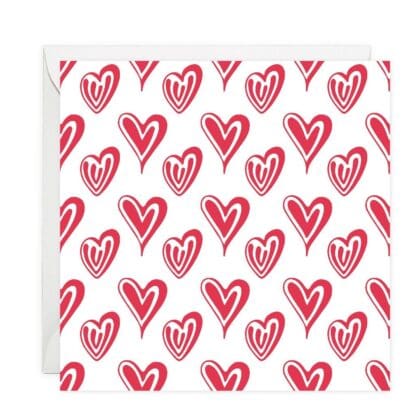 Red Hearts Note Card