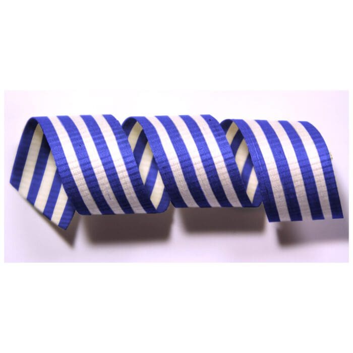 Ribbon Cotton Ticking Dark Blue And White