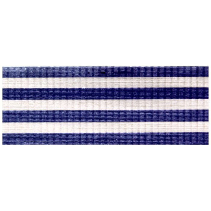 Ribbon Cotton Ticking Dark Blue And White