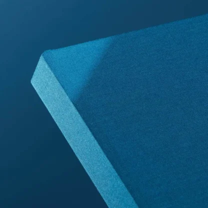 Sky Blue Hardcover Notebook. Lined. Side shot of the cloth sky blue notebook.