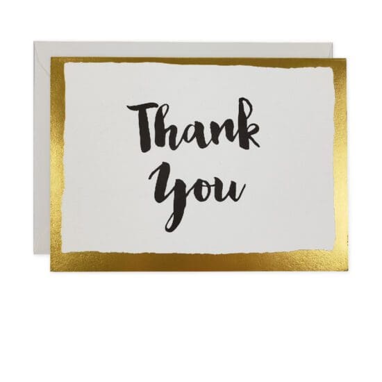 Gold Brush Thank You Card